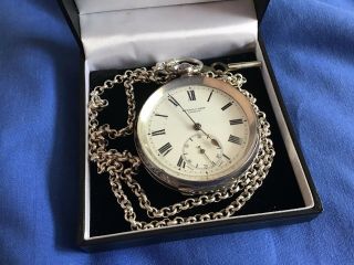 Antique Solid Silver Gents Kendal & Dent Pocket Watch Swiss Made