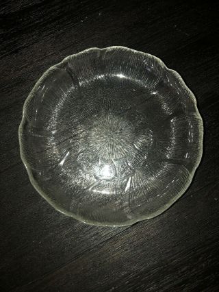 Vintage Clear Glass Flower Serving Plate Scalloped Edges