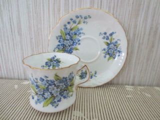 Vtg Hammersley & Co.  Forget - Me - Not Bone China Tea Cup And Saucer