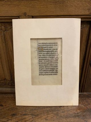 A RARE c.  1450 ILLUMINATED ENGLISH BOOK OF HOURS LEAF - VELLUM MANUSCRIPT 3