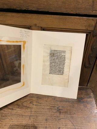 A RARE c.  1450 ILLUMINATED ENGLISH BOOK OF HOURS LEAF - VELLUM MANUSCRIPT 4