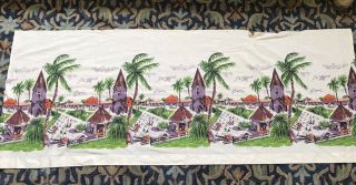 Rare Vintage Landscape Millworth Converting Corp “sun - Time” Fabric