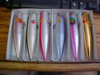Tomic Made In Canada Box Of Six Mixed 5 " Unused?? Salmon Fishing Plugs/lures 27