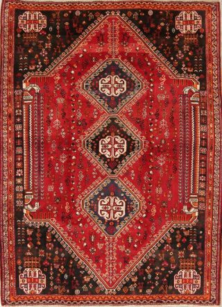Persian Abadeh Nomad Tribal 5x8 Wool Hand - Knotted Geometric Oriental Area Rug