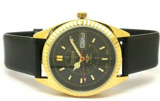 Citizen Automatic Men,  S Gold Plated Vintage Black Dial Made Japan Watch