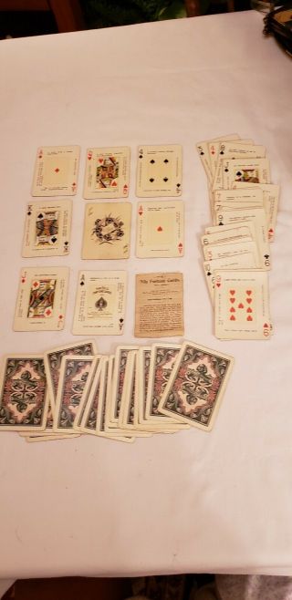 Antique 1890s Nile Fortune Telling Cards W/ Instructions