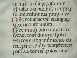 Rare Large Vellum Medieval Manuscript Gradual Leaf,  Italy,  Ca.  1500