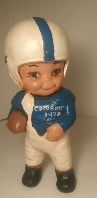 Vintage 1972 Dallas Cowboys Little Boy Ceramic Figurine 44 Football Player