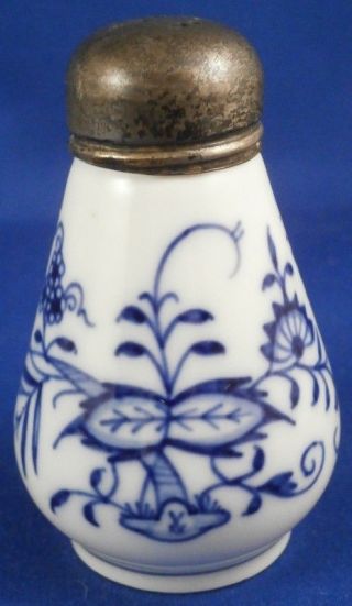 Antique Meissen Porcelain Blue Onion Salt Shaker Porzellan Salzstreuer Streuer