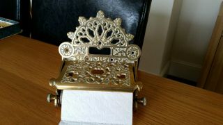 Vintage Ornate Solid Brass Victorian Style Toilet Roll Holder