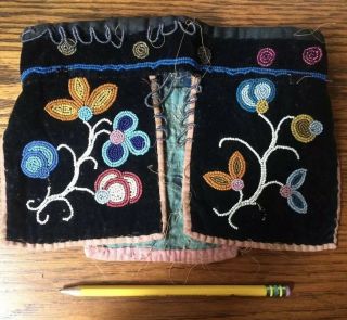 Woodlands Ojibway Floral 19th Antique Beadwork Cree Native Canadian Art Craft