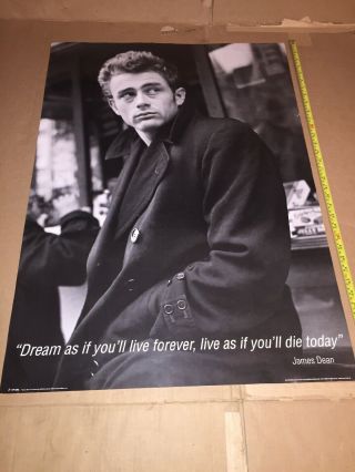 Vintage James Dean Poster Dream As If You’ll Live Forever 25x 35” Printed In Uk