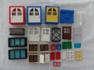 Vintage Lego Accessories Doors,  Frames,  Windows,  Shutters,  Panels,  Antenna,