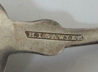 1800’s FIVE EARLY AMERICAN COIN SILVER SPOONS - “H.  T.  SAWYER,  L.  P.  COE” 4