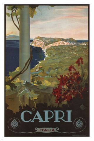 Capri Vintage Travel Poster Mario Borgoni Italy 1927 24x36 Hot Collectors