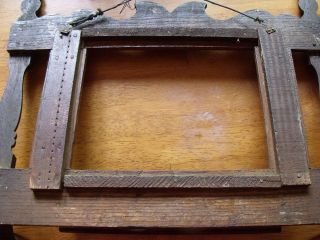Antique Oak Eastlake Shaving Wall Mirror with Towel Bar and Comb Box 3