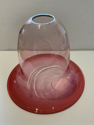 Antique Art Nouveau Bell Cranberry & Uranium Powell Glass Lamp Light Shade