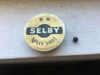 Early Selby Round Bottom Bb Split Shot Sinker Tin From Selby Smelting & Lead Co.