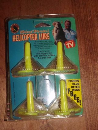 Vintage On Card Roland Martin Helicopter Lure Set Of Four " As Seen On Tv "