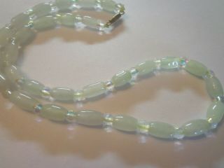 Antique Art Deco Glass Necklace 16in