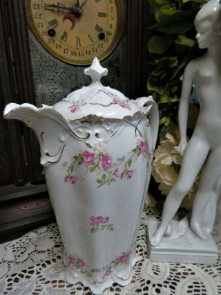 Antique M.  Z.  Austria Coffee/chocolate Pot Bridal Rose Patern Victorian