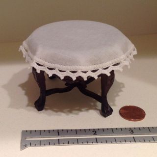 1 Rare 1:12 Scale Dollhouse Doilie (crocheted Edge) Miniature Table Cloth.  Ooak