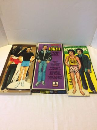 1976 Happy Days Fonzie & Welcome Back Kotter Paper Dolls Vintage 3