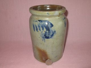Antique 19th C Stoneware Decorated Small Pennsylvania Canning Jar Crock 7.  25 "