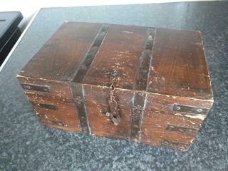 Antique Wooden And Metal Box Possibly Military
