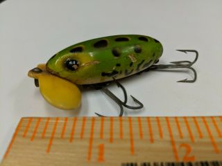 Vintage Fred Arbogast Jitterbug Frog Fishing Lure Early Wooden Bass Bait