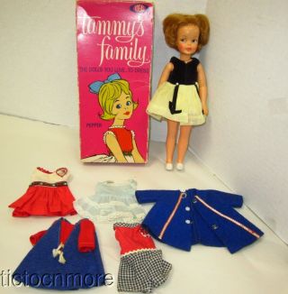 Vintage Ideal Tammy Family Sister Pepper Doll W/ Box & Clothes 9400