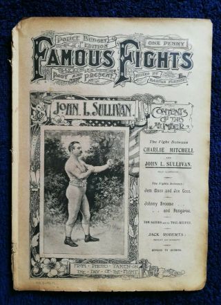 1900s Antique Famous Fights Boxing Newspaper 11 John L Sullivan Cover Rare
