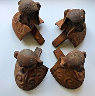 Set of 4 Antique Reclaimed Ornate Cast Iron Clawfoot Tub Feet Eagle Claw Bathtub 7