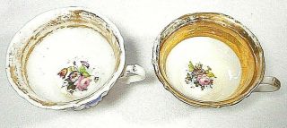 8 Antique English Porcelain COALPORT Tea Cups & Saucers Painted Floral ca.  1825 8