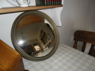 Antique / Vintage Round Convex Gilt Framed Mirror