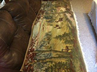 Vintage Deers Family Tapestry Wall Hanging Rug 68 Long 25 Tall Inches