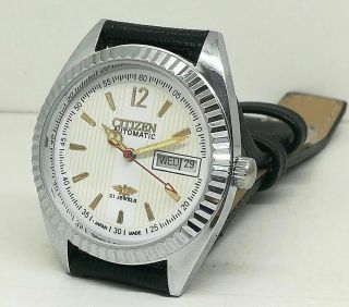 Citizen Automatic Men,  S Steel Plated Vintage White Dial Made Japan Watch Run