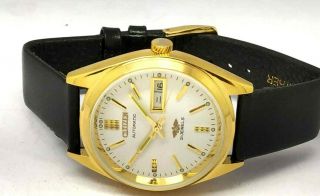 Citizen Automatic Men,  S Gold Plated Vintage White Dial Made Japan Watch Run N