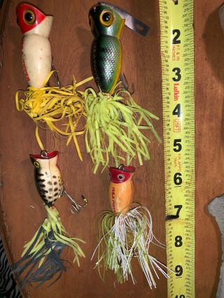 Old Fishing Lures Hula Popper,  Fred Arbogast Bass Vintage Tackle Box Find