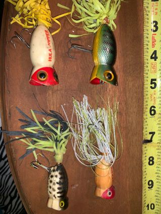 Old Fishing Lures Hula Popper,  Fred Arbogast Bass Vintage Tackle Box Find 3