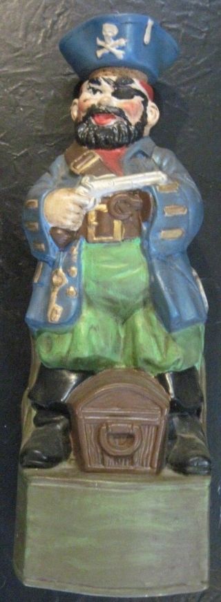Vintage Alberta Pirate Whiskey Ceramic Decanter Hand Painted 12 1/2 " High