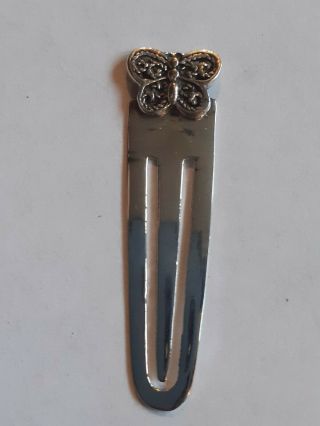 Solid Sterling Silver Butterfly Bookmark Page Holder Antique Novelty Animal