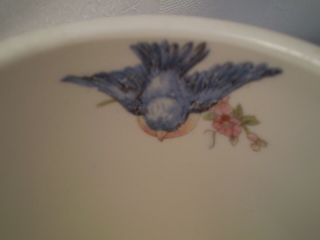 Vintage Antique Blue Bird Coffee Cup Heavy Ceramic Homer Laughlin or K T & K? 2