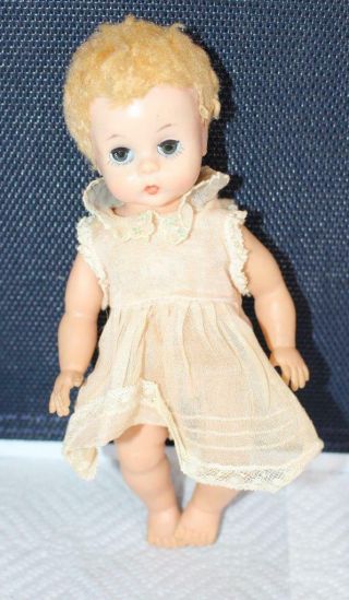 Vintage Madame Alexander Little Genius Doll Tagged Dress Caracul Wig
