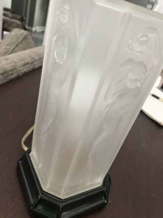 Antique Frosted Glass Naked Lady Lamp Art Deco 1930s Electric Stunning (23) 6