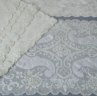 10 Vintage Hm Italian Whitework Placemats Hand Embroidery Delicate Filet Lace