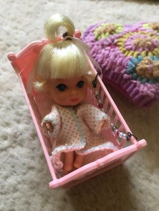 Vintage Mattel Liddle Kiddle Little Diddle 1960s With Baby Crib