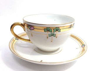 Antique W A Pickard Art Deco Tea Cup Set Gold Trim Hand Painted China