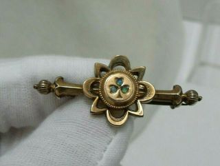 Antique Victorian Rose Gold Filled Plated Colour Opal Ornate Lace Pin Brooch