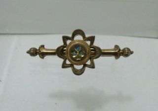 ANTIQUE VICTORIAN ROSE GOLD FILLED PLATED COLOUR OPAL ORNATE LACE PIN BROOCH 7